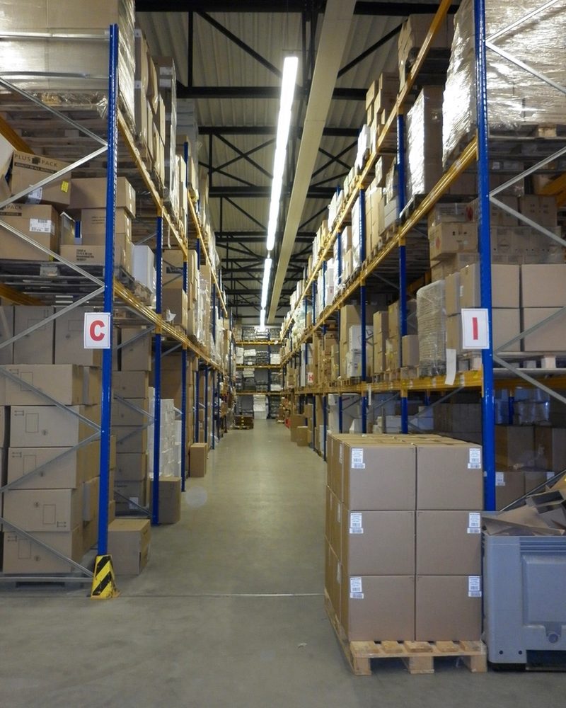 Racked warehouse stock